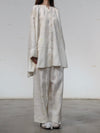 Mutedance 25 Autumn and Winter Elastic Wide Waist Drawstring Casual Pants Series Floral Dye MD-MD25FW71-nude